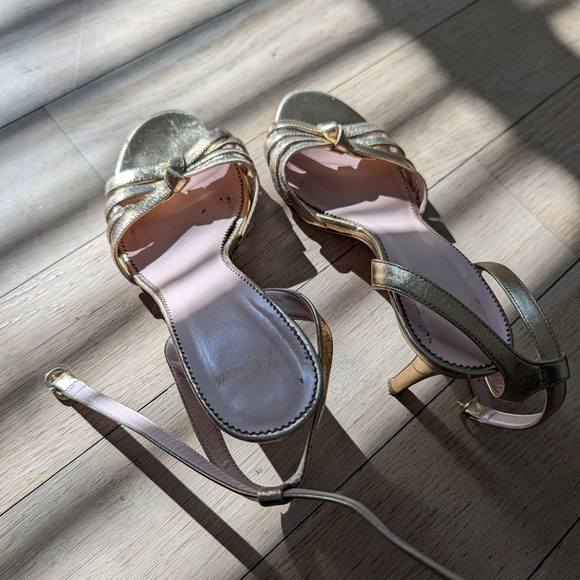 J. Crew Metallic Gold Heeled Sandals - Picture 4 of 5